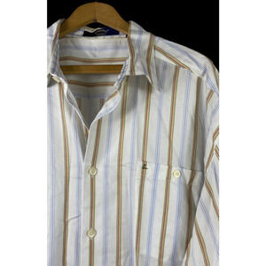 Callaway Golf Shirt Size 2XL XXL Button Down Shirt White Stripe Long Sleeve